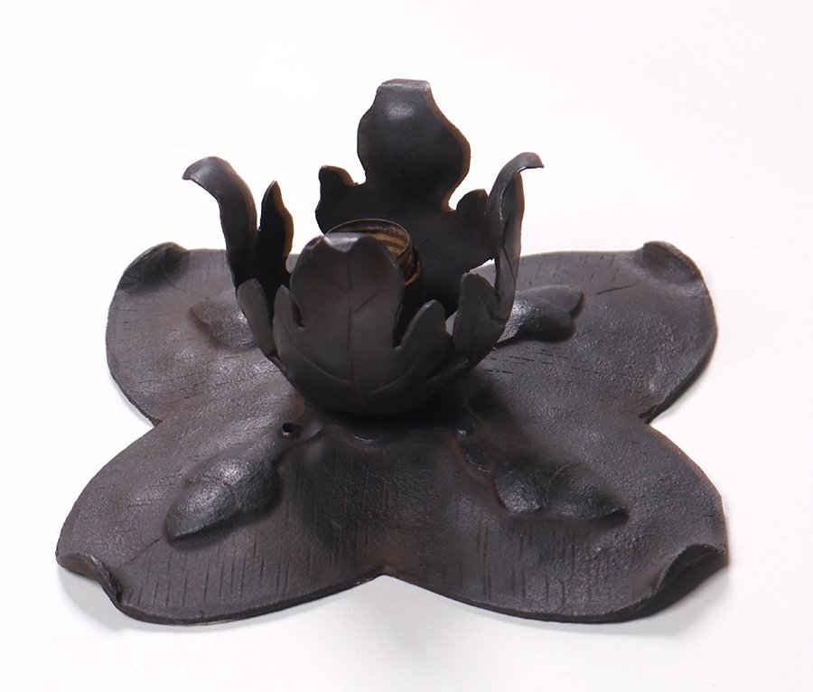 Arts & Crafts Iron Floral Sconce c1920 (1 of 3)