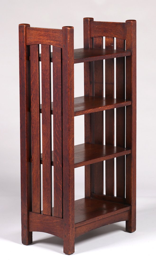 L&JG Stickley Slatted Magazine Stand c1908-1912 (1 of 3)