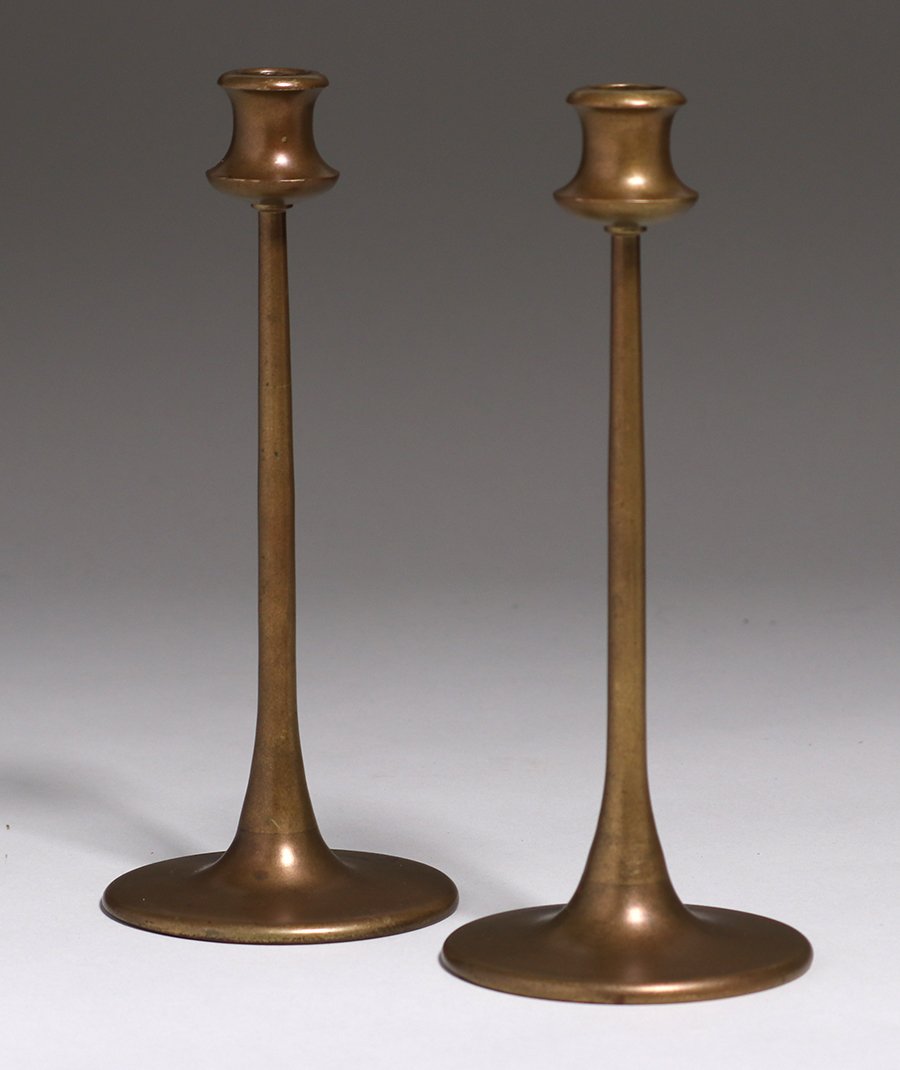 Prairie School Bronze Candlesticks c1910 (1 of 2)