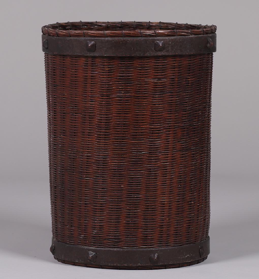 Dirk van Erp Wicker Waste Basket (1 of 3)