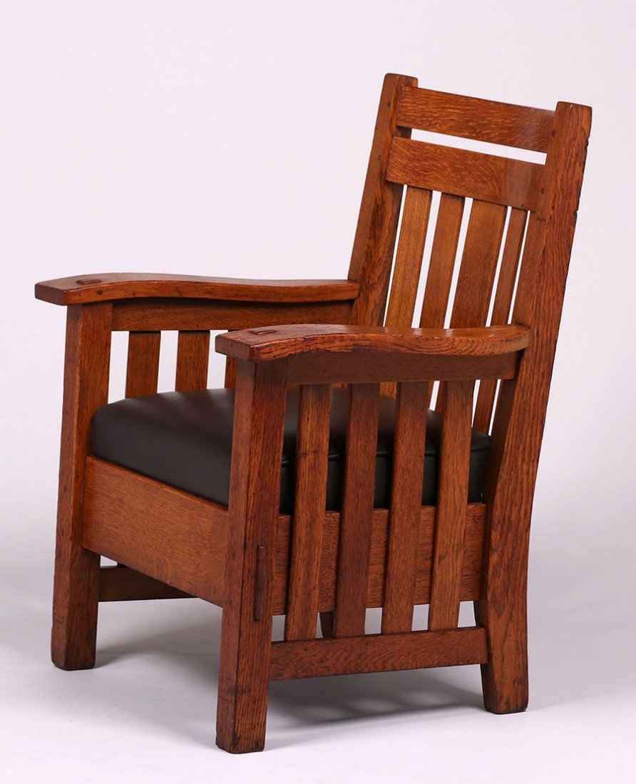 Harden Furniture Co Wavy Arm Chair c1910 (1 of 3)