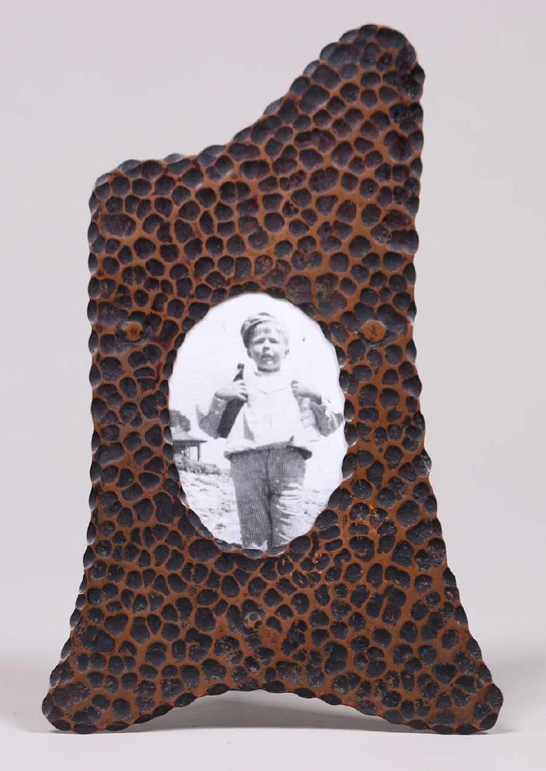 Arts & Crafts Hammered Copper Organic Form Frame (1 of 3)