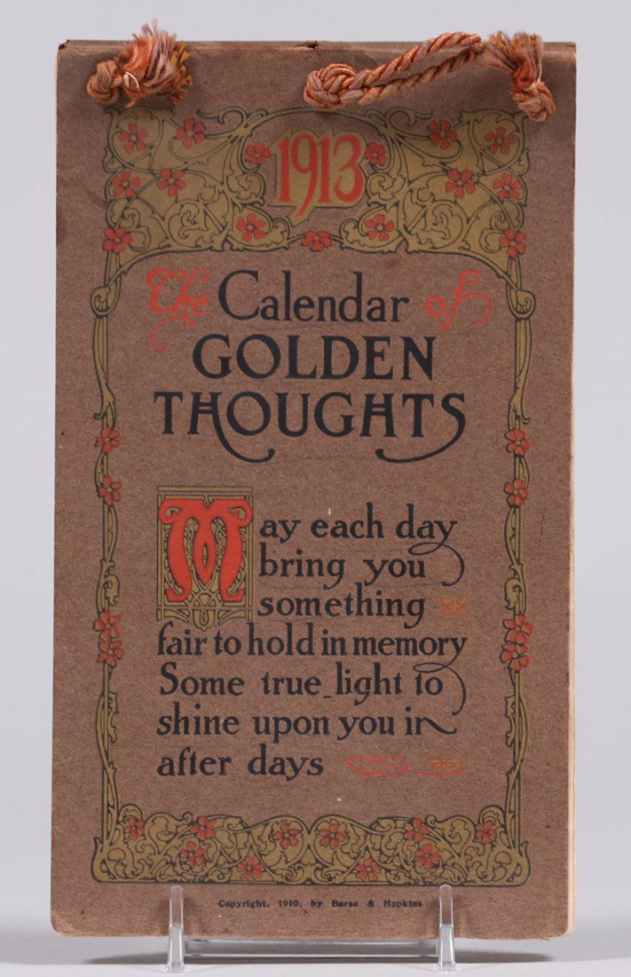 1913 Golden Thoughts Arts & Crafts Calendar