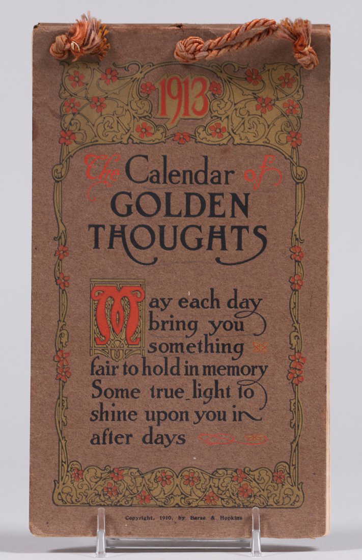 1913 Golden Thoughts Arts & Crafts Calendar