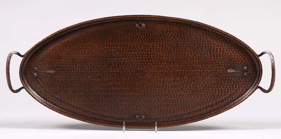 Roycroft Hammered Copper Two-Handled Oval Tray (1 of 2)