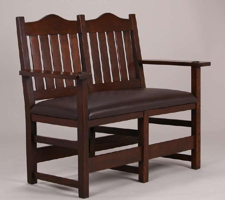 L&JG Stickley Onondaga Small Bench c1902-1904 (1 of 2)