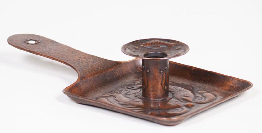 Newlyn Hammered Copper Chamber Stick c1905-1910 (1 of 3)