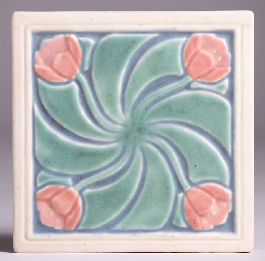 Rookwood Floral Trivet Tile Dated 1925 (1 of 2)