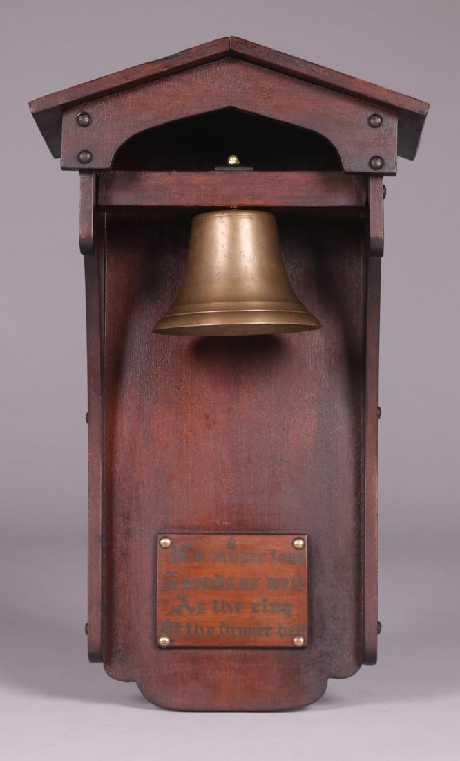 Arts & Crafts Mahogany Dinner Bell (1 of 3)