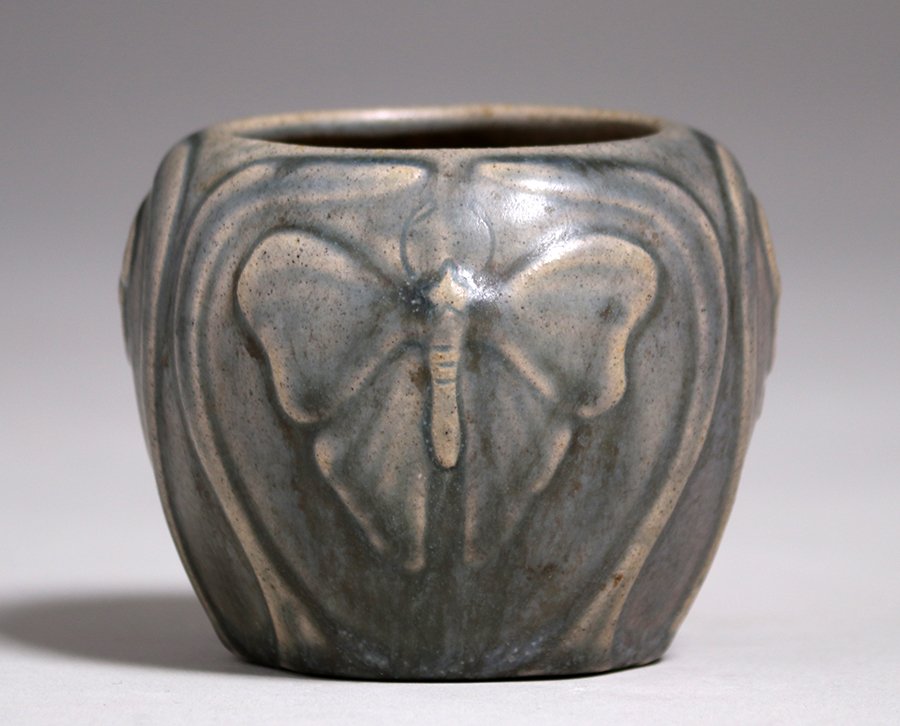 Van Briggle Matte Grey Butterfly Vase c1908-1911 (1 of 3)