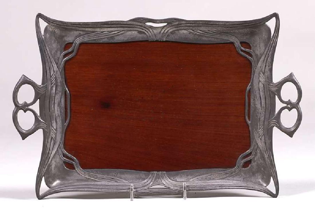 Orivit - German Art Nouveau Pewter Tray c1900-1905: Orivit - German Art Nouveau pewter tray c1900-1905. Signed. Excellent condition. 14.25"w x 9" Spend $5000 or more at this auction and all of your SHIPPING IS FREE within the lower 48 states.SHIPPING