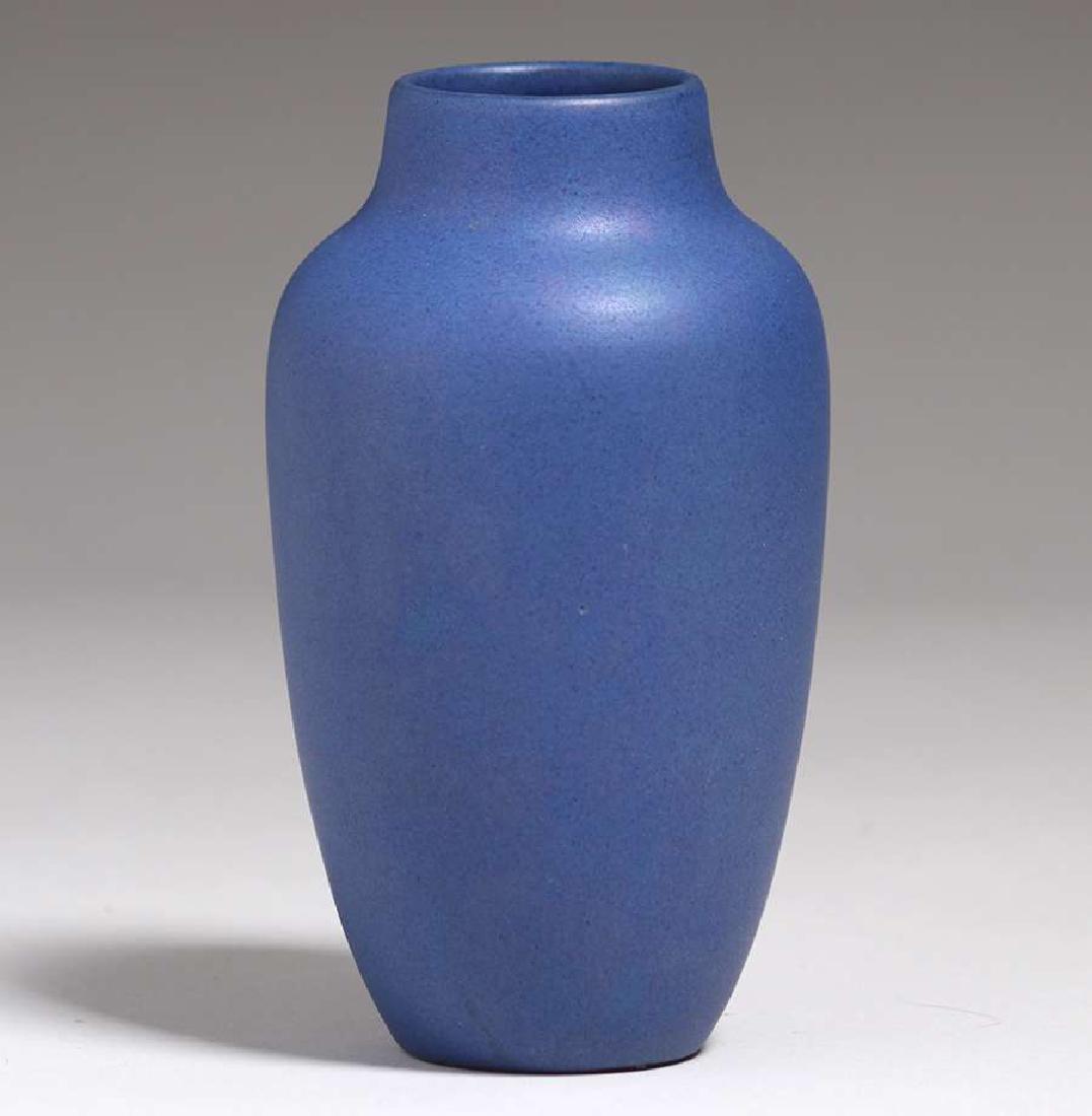 California Faience Matte Blue Vase c1915-1920 (1 of 3)