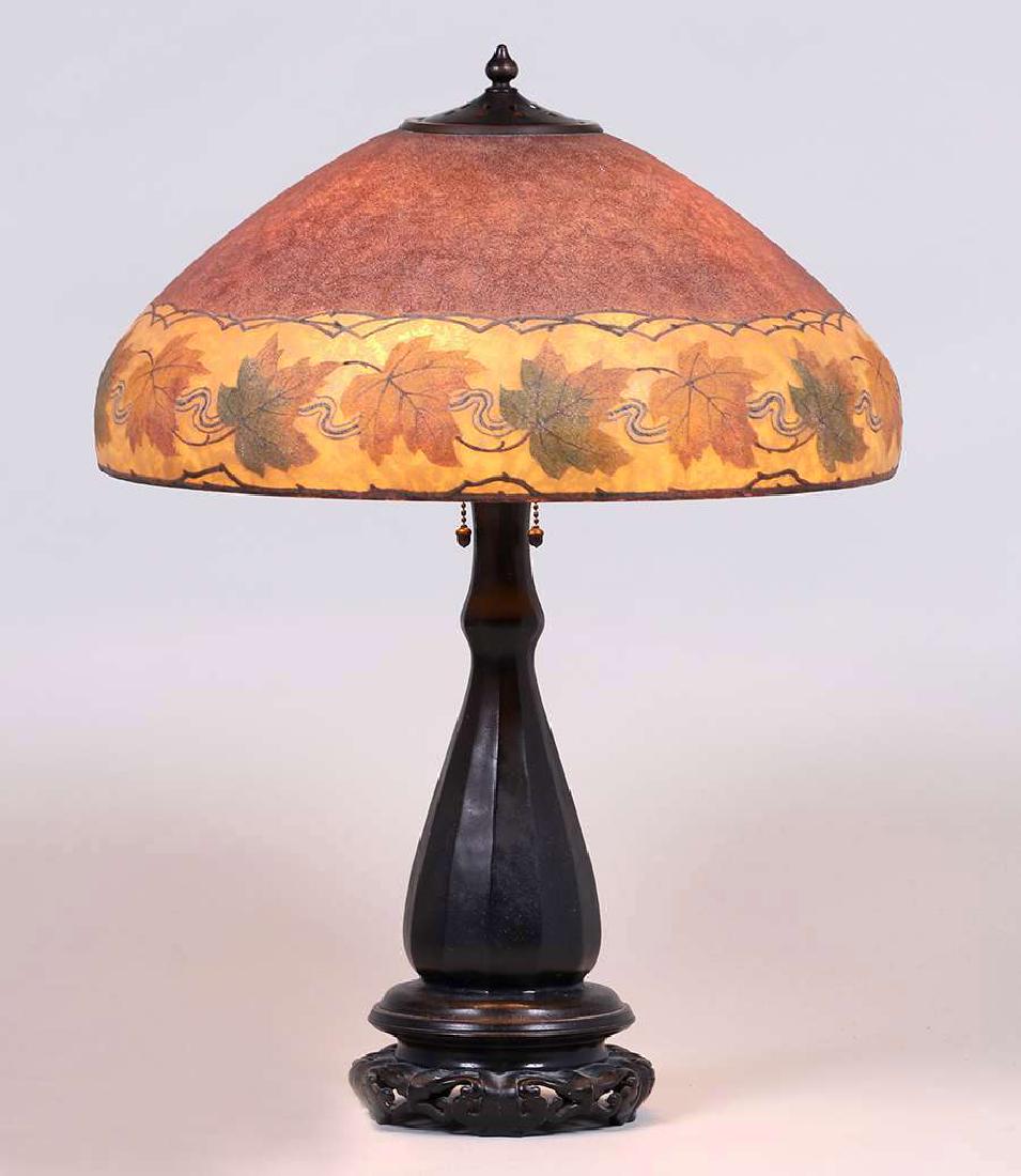 Handel Maple Leaf Reverse-Painted Lamp (1 of 7)