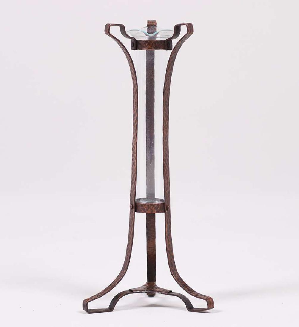 Arts & Crafts Hammered Copper Buttressed Bud Vase c1910 (1 of 2)