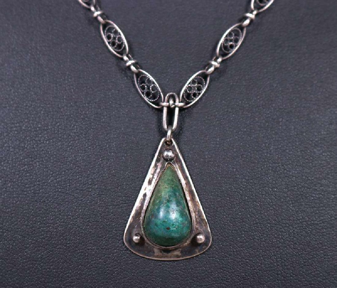 Chicago Arts & Crafts Sterling Silver & Malachite (1 of 2)