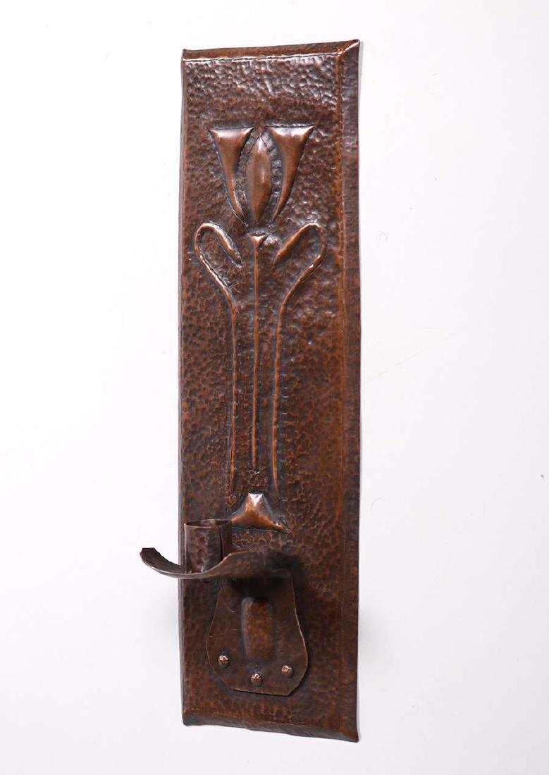 Arts & Crafts Hammered Copper Candlesconce c1905 (1 of 1)