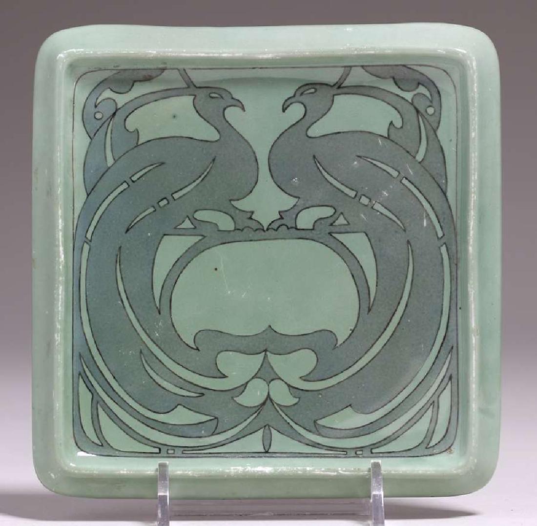 Elvira DeVries Hand-Painted Double Peacock Trivet Tile (1 of 3)