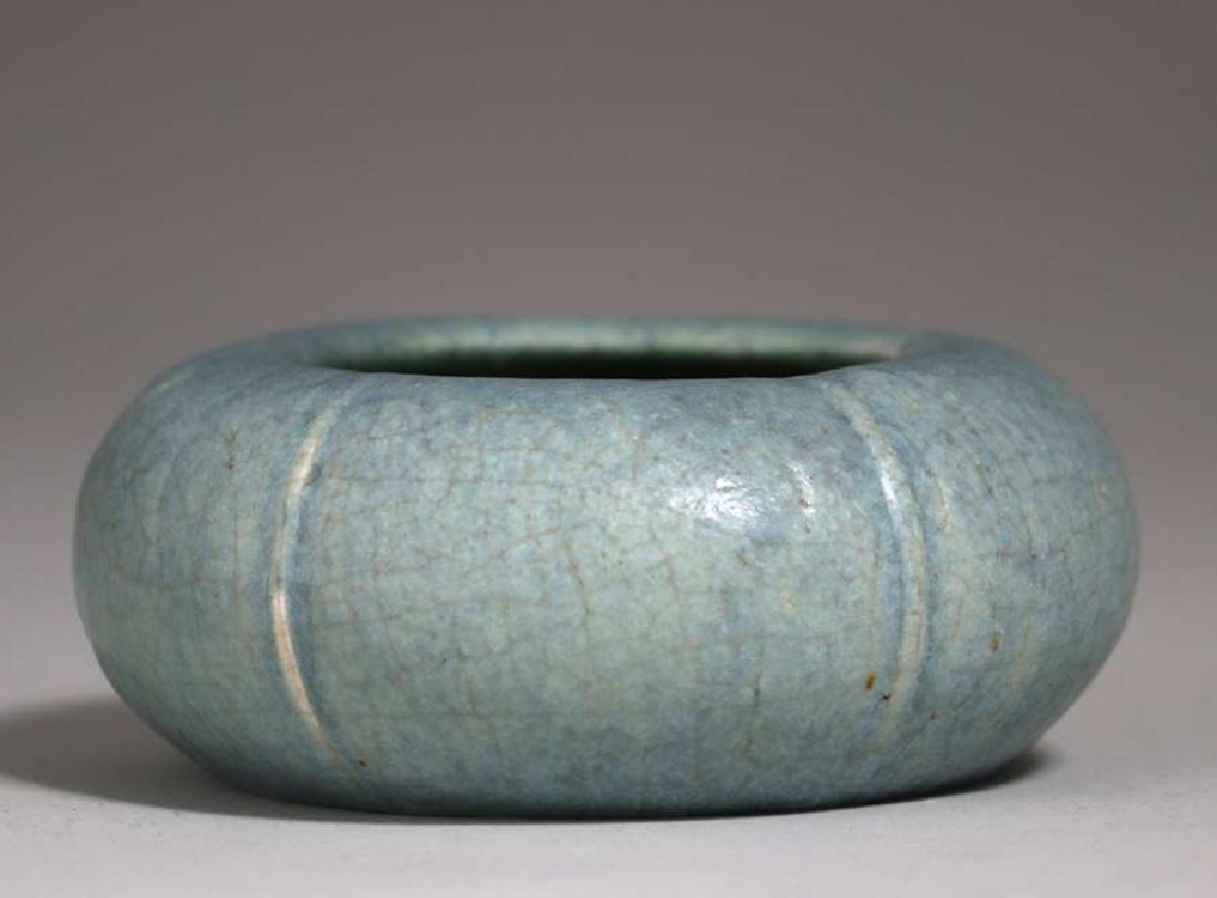 Grueby Pottery Matte Blue Closed Bowl (1 of 3)