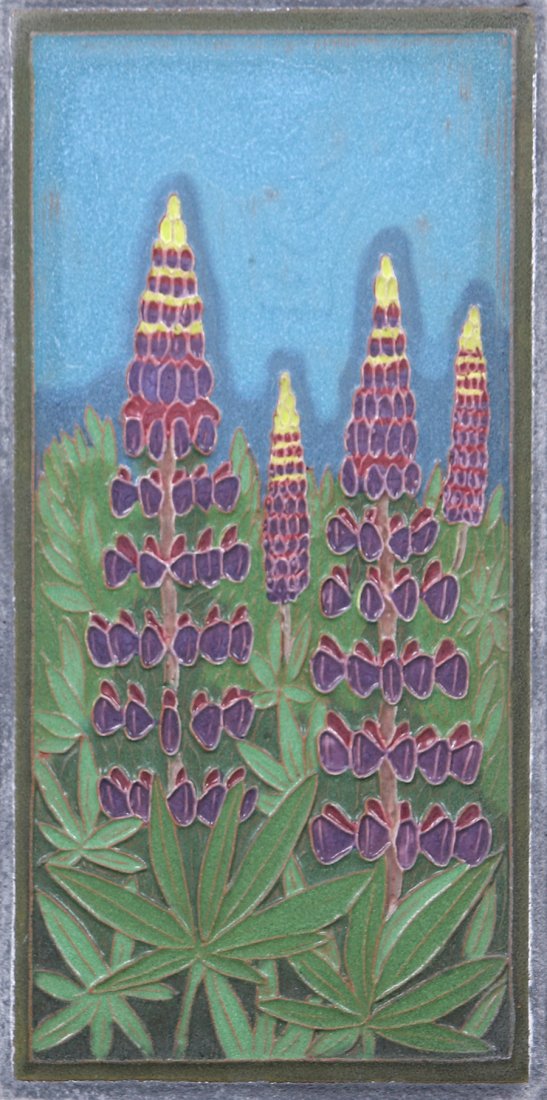 Contemporary Jonathan White Art Tile Lupine (1 of 3)