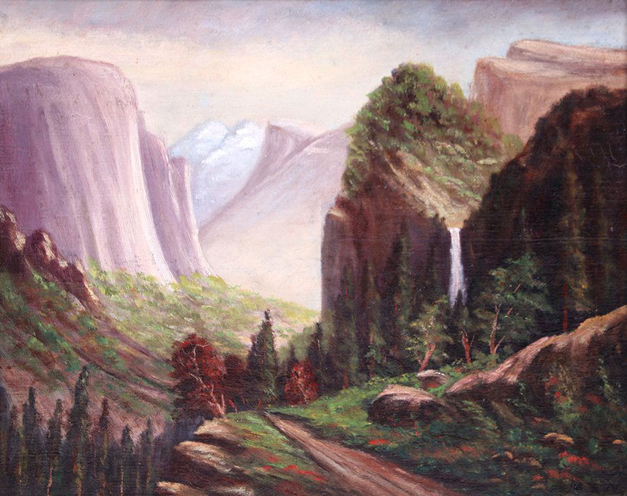 Yosemite Valley Oil Painting c1900 (1 of 3)