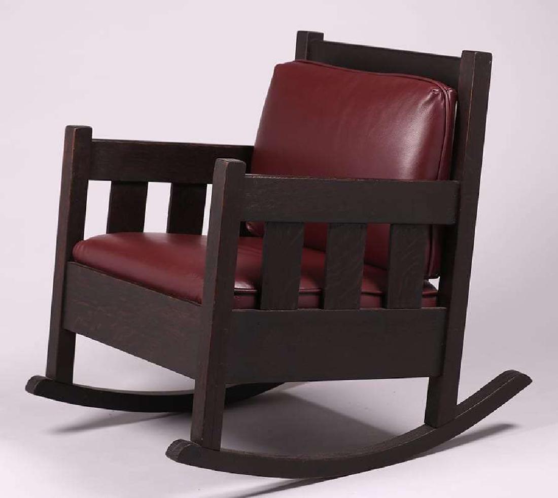 Stickley Brothers 3/4 Cube Rocker c1910 (1 of 3)
