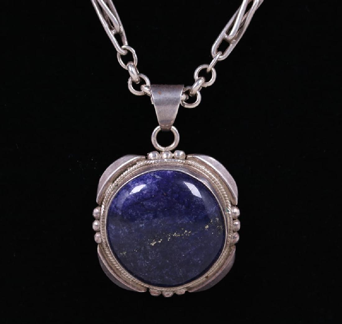 Arts & Crafts Sterling Silver Lapis Lazuli Pendant (1 of 2)