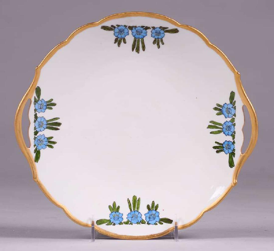 Lucille Newton Hand Decorated Porcelain Platter 1918: Lucille Newton (Detroit, MI area) hand decorated Limoges porcelain plate dated 1918 and dated 1964. This piece remained in the Newton Family Estate until a few years ago and may have been given as a g