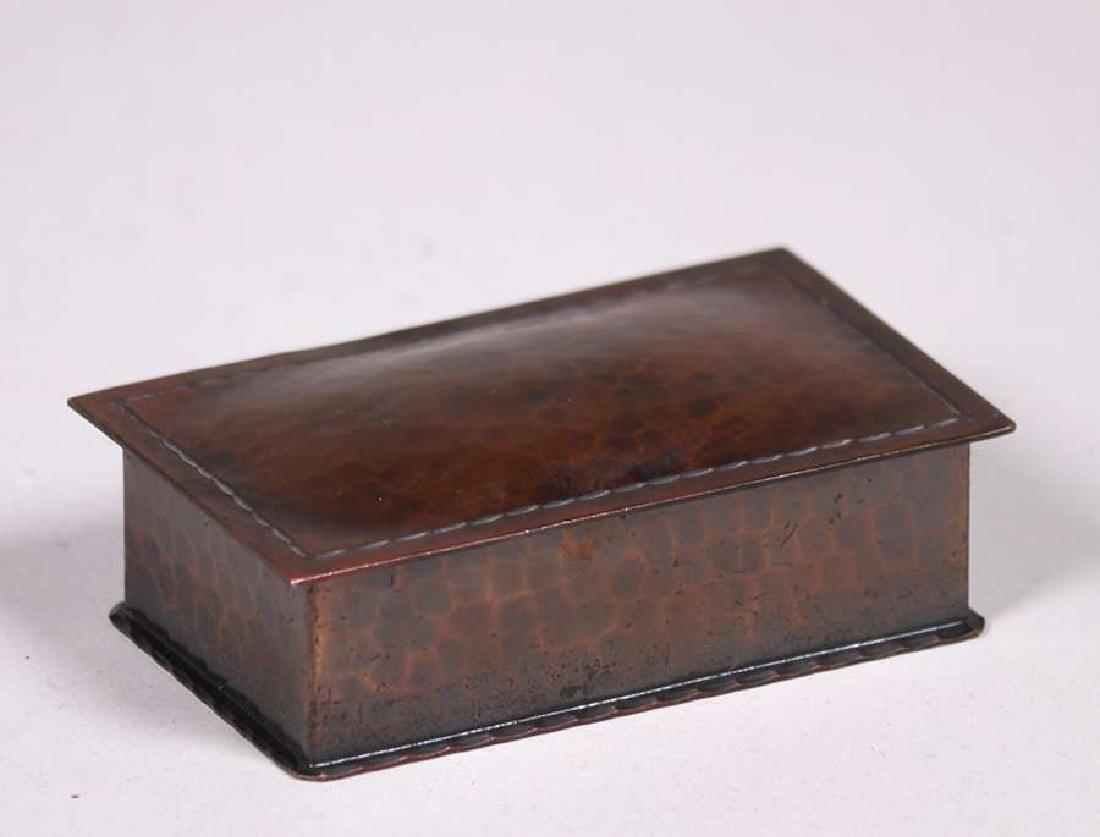 Roycroft Hammered Copper Double Stamp Box (1 of 3)