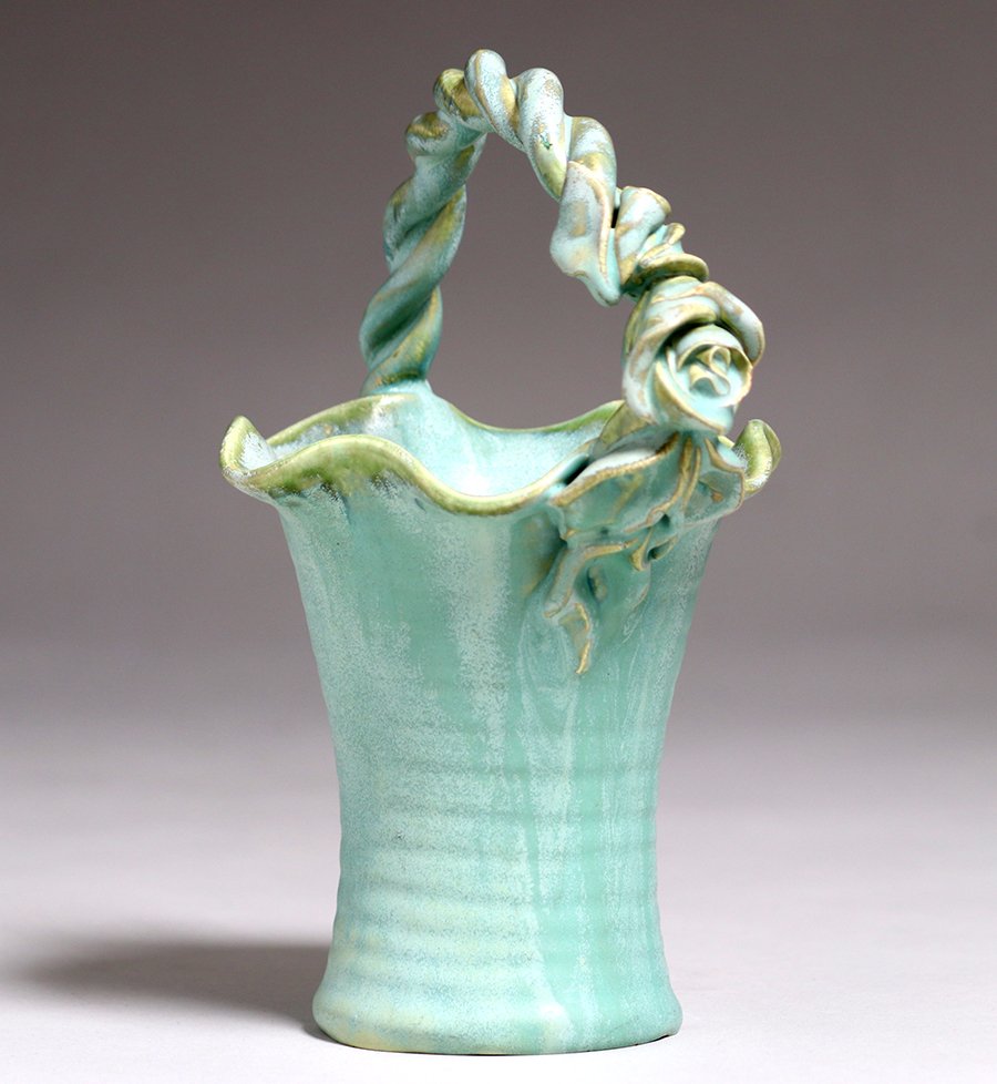 Fulper Pottery Rose Basket Vase c1920s (1 of 5)
