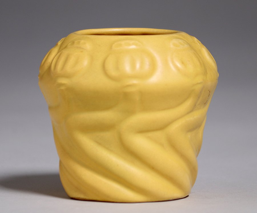 Van Briggle Matte Yellow Poppy Vase c1920s (1 of 3)