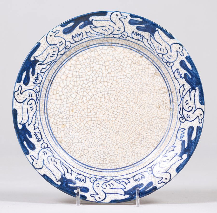 Dedham Pottery 8"d Duck Plate (1 of 2)