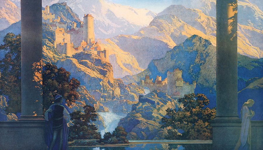 Maxfield Parrish Print "Romance" c1922 (1 of 3)