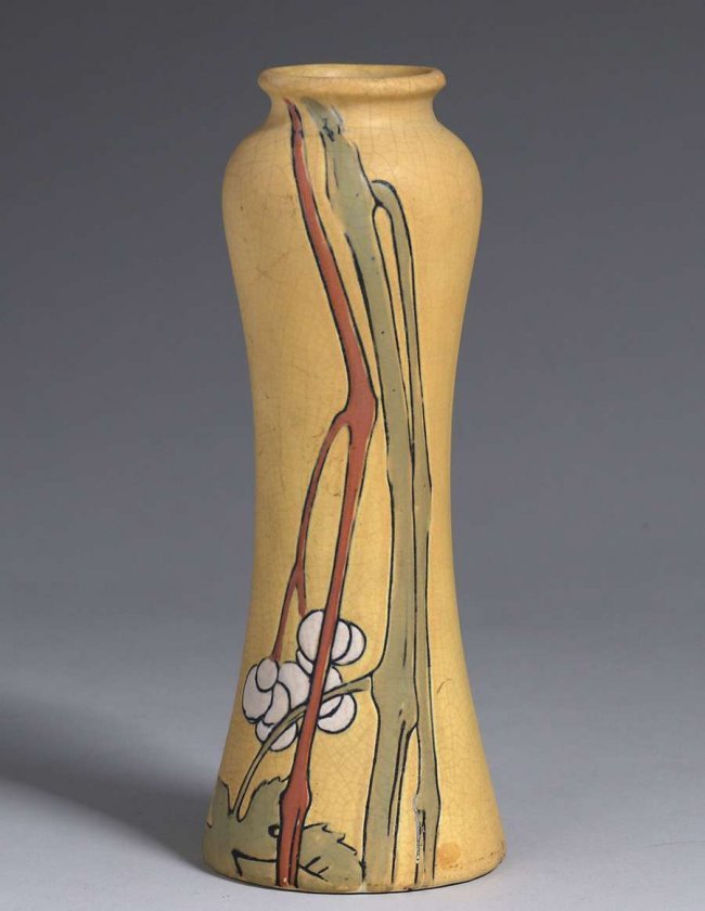 Weller Pottery Etched Mat Vase c1910 (1 of 2)