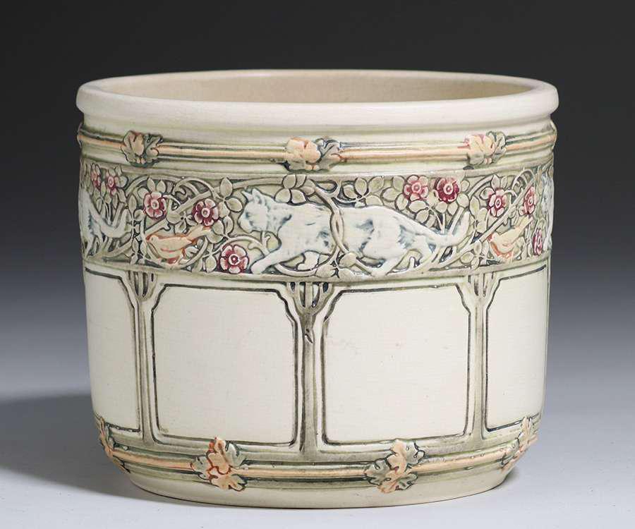 Weller Pottery Woodcraft Cat Jardiniere c1920s (1 of 3)