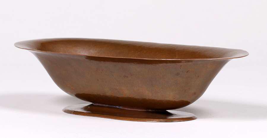 Dirk van Erp Hammered Copper Oval Fruit Bowl c1925 (1 of 3)