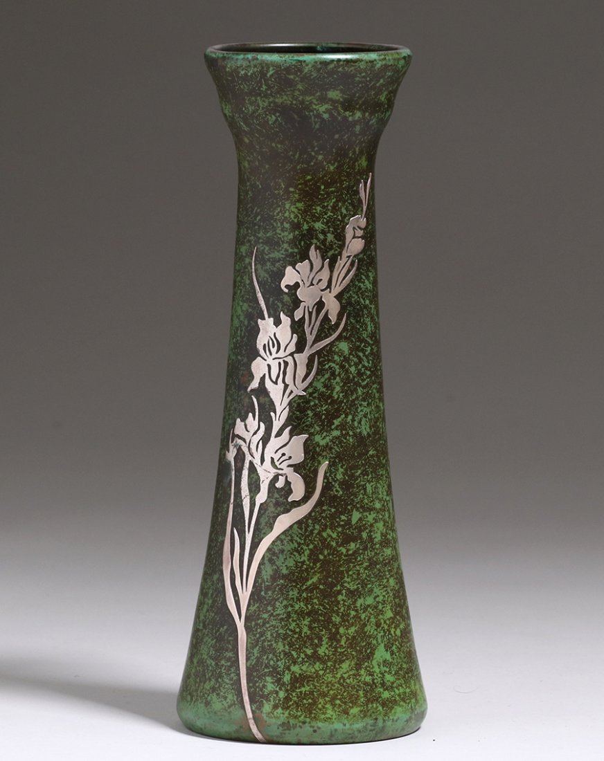 Heintz Sterling on Bronze Tall 11"h Vase (1 of 3)