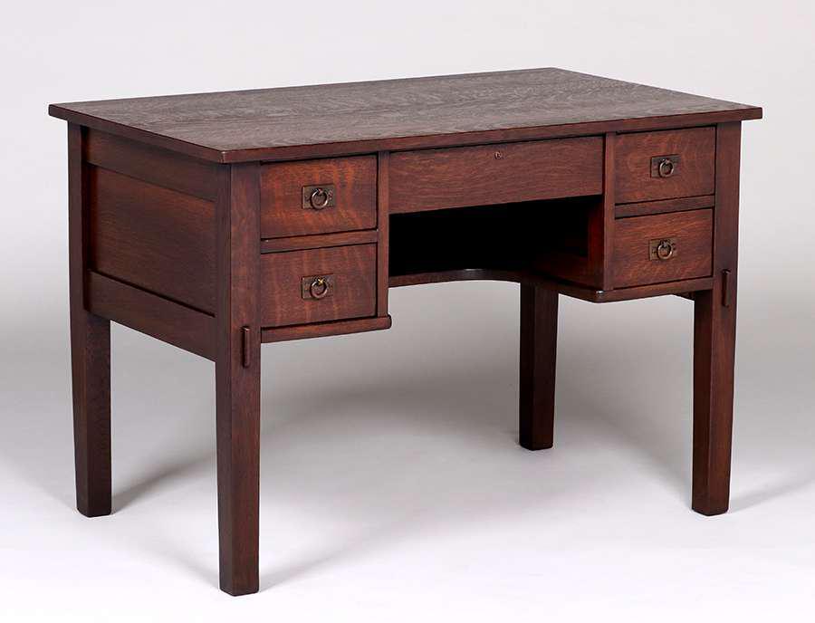 L&JG Stickley Onondaga Small Five-Drawer Desk c1904 (1 of 4)