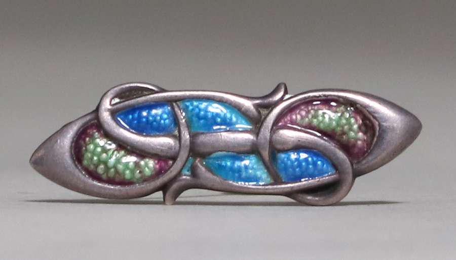 English Arts & Crafts Silver & Enamel Brooch c1900-1905 (1 of 1)