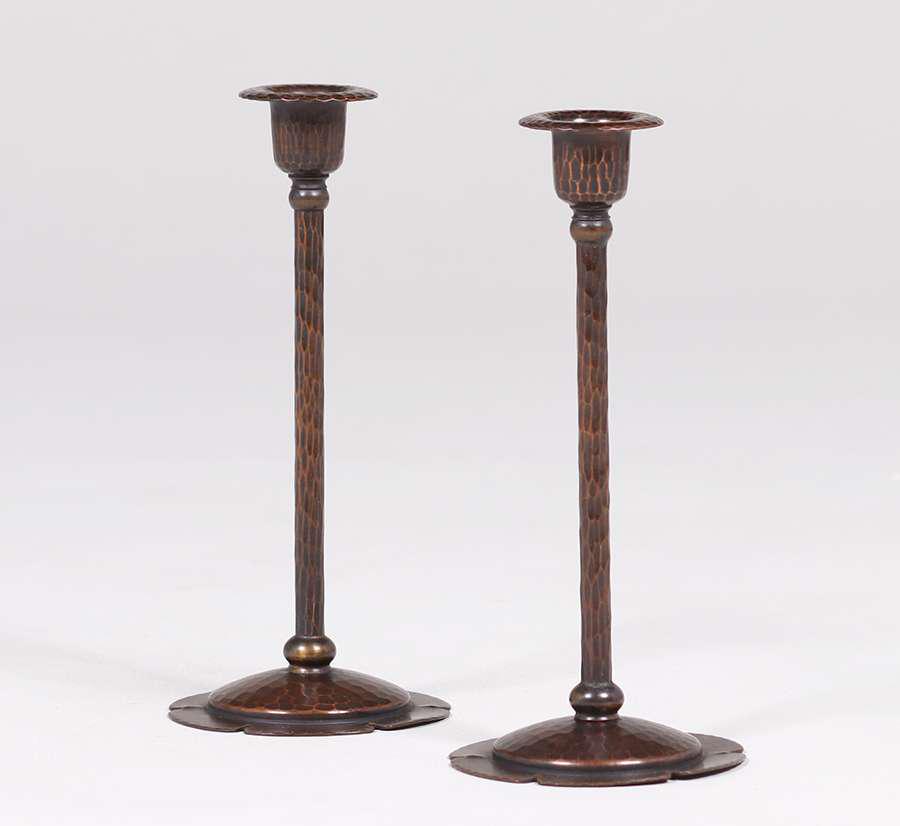 Roycroft Hammered Copper 8" Candlesticks (1 of 3)