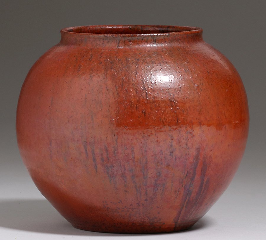 North State Pottery Bulbous Vase c1930 (1 of 4)