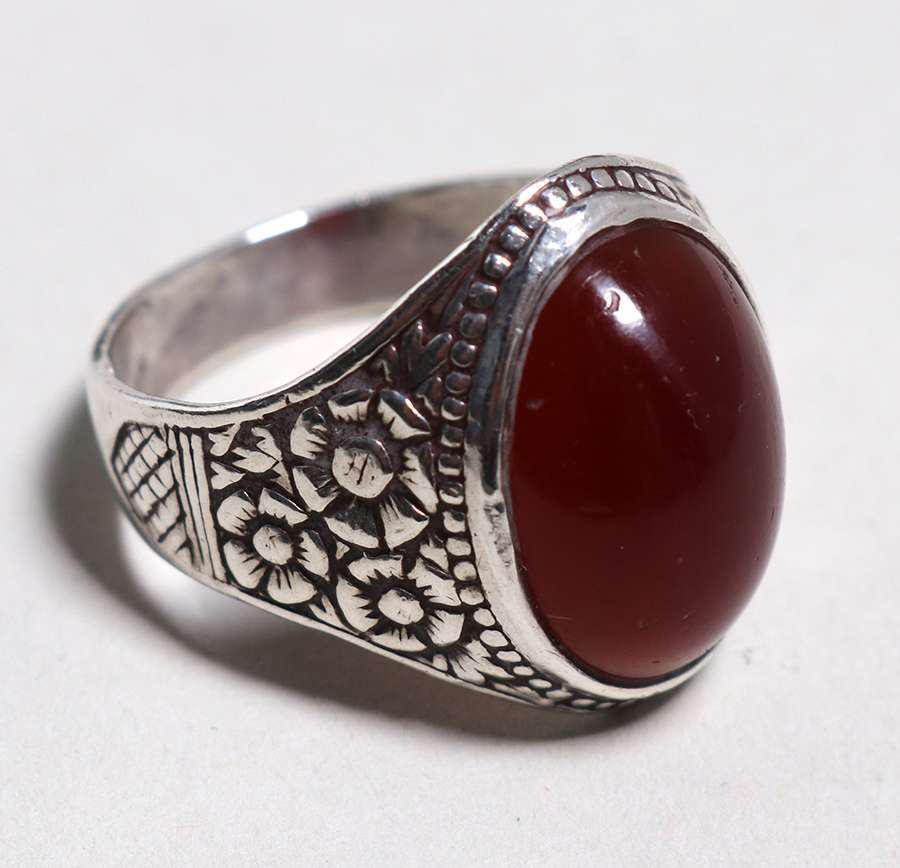 Large Arts & Crafts Sterling Silver & Carnelian Ring (1 of 3)