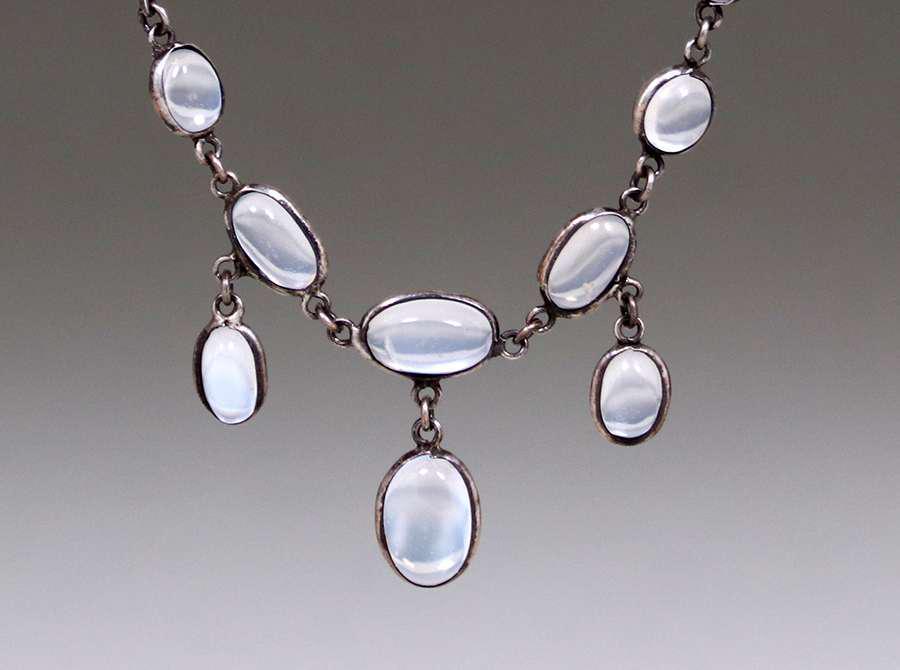 Arts & Crafts Sterling Silver Moonstone Necklace c1910 (1 of 2)