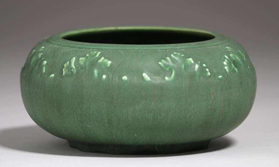 Hampshire Pottery Matte Green Closed Bowl (1 of 3)