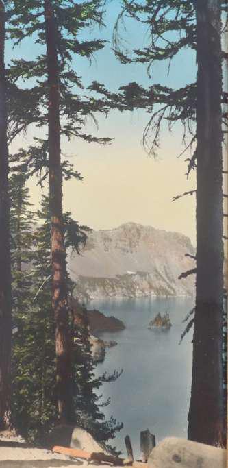 Antique Hand-Tinted Photo Crater Lake, OR c1920 (1 of 3)