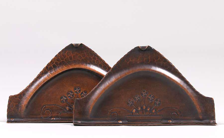 Roycroft Hammered Copper Triangular-Shaped Bookends (1 of 3)