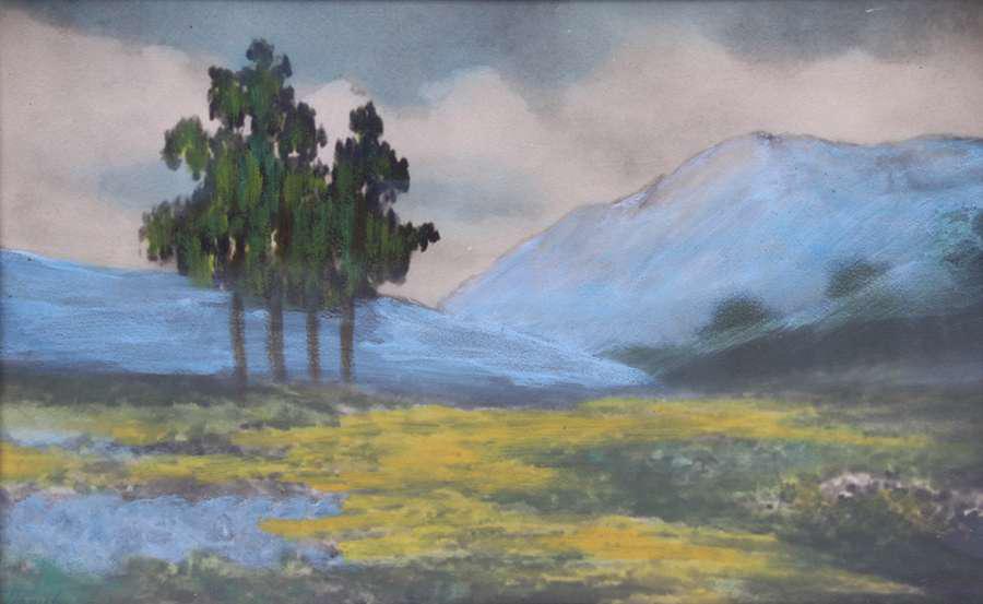 Arts & Crafts Watercolor Northern California c1910 (1 of 4)