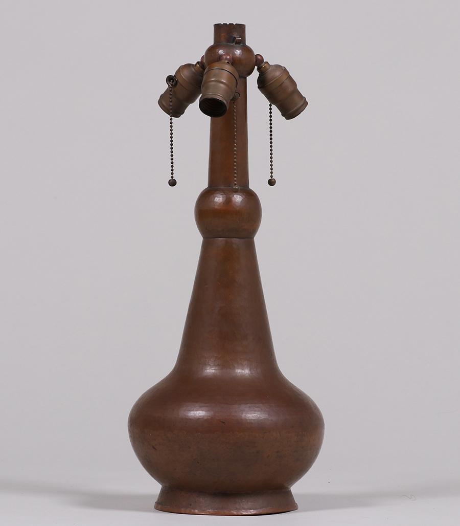 Stickley Brothers Hammered Copper Lamp Base c1910 (1 of 4)