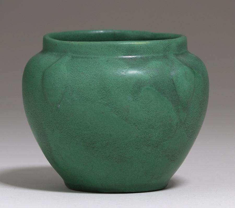 Weller Matte Green 4" Vase c1910 (1 of 3)
