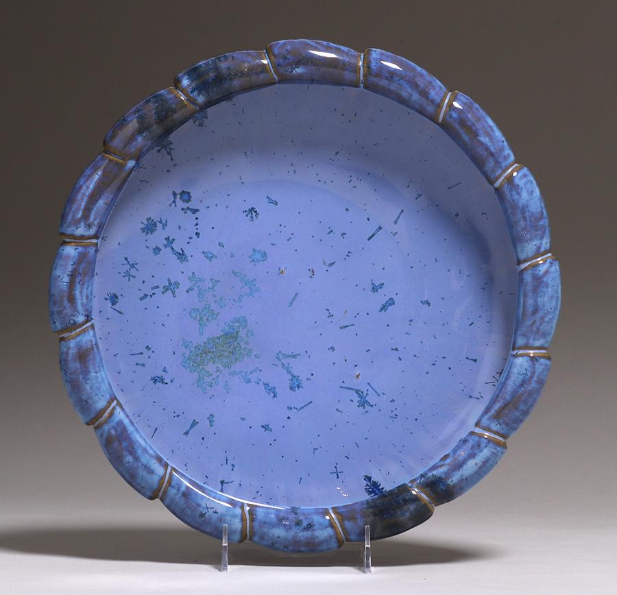 Fulper Blue Crystalline Centerpiece Bowl (1 of 4)