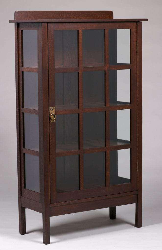 Charles Stickley One-Door China Cabinet c1910 (1 of 2)